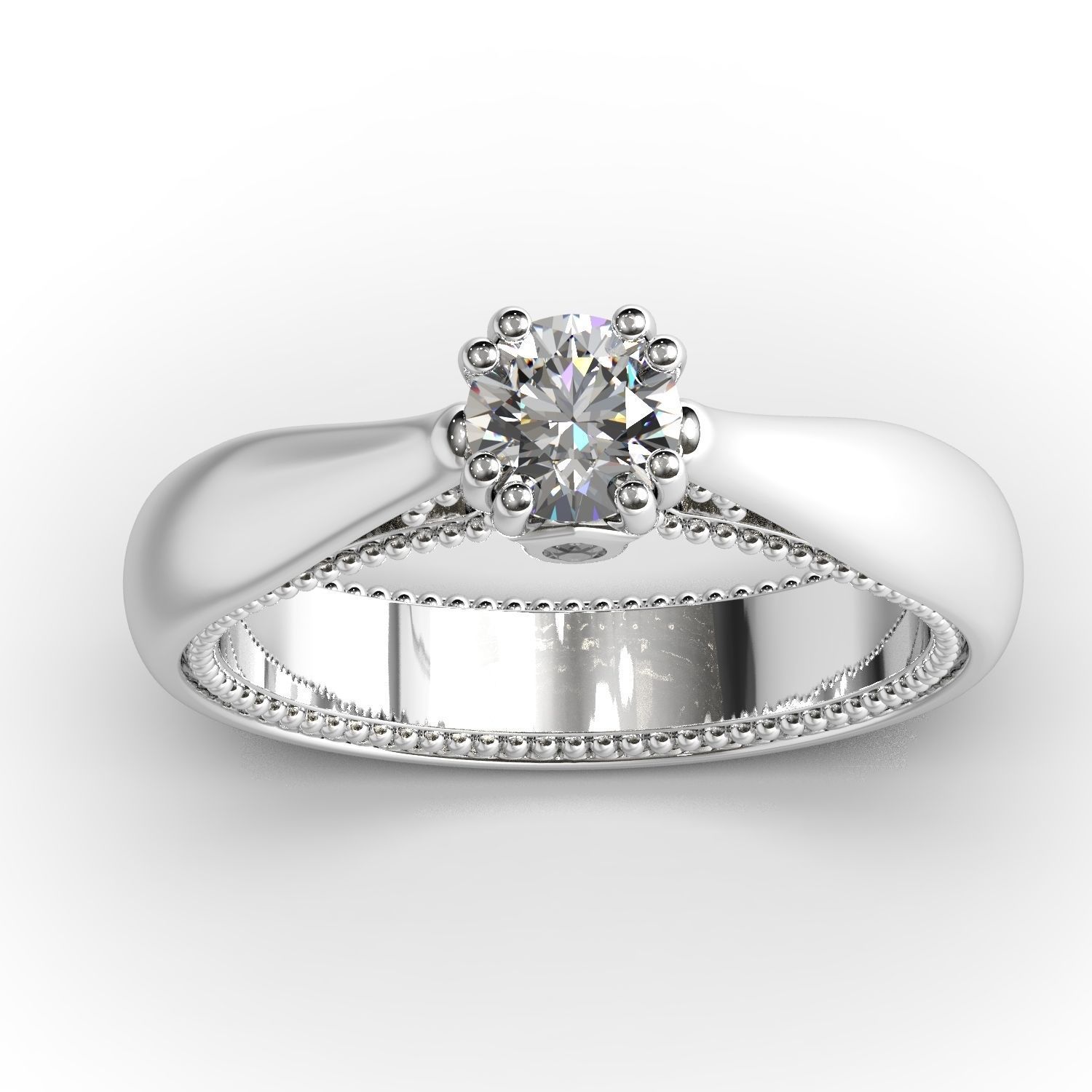 Diamond jewelry ring 3D print model_9