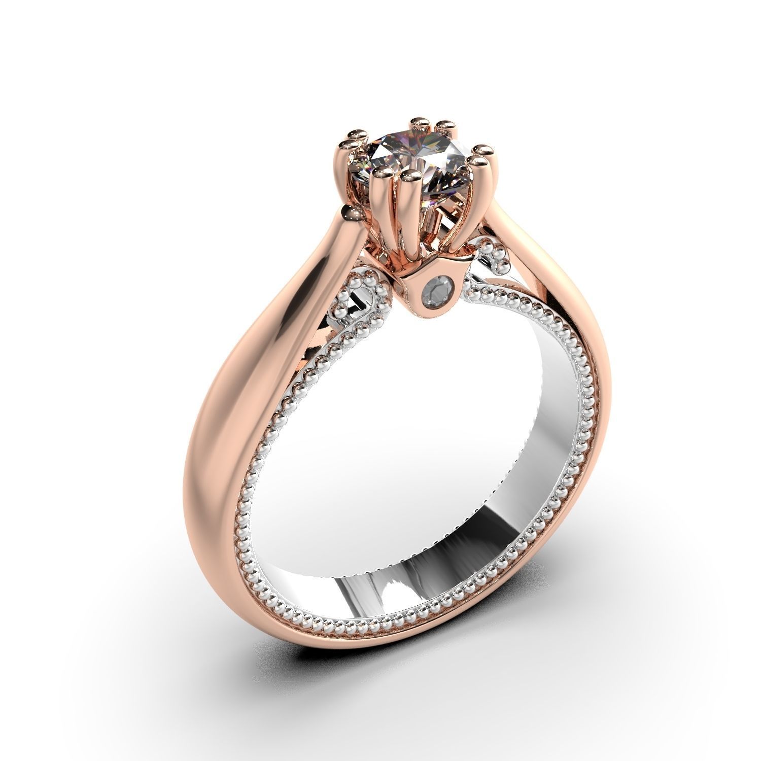 Diamond jewelry ring 3D print model_2