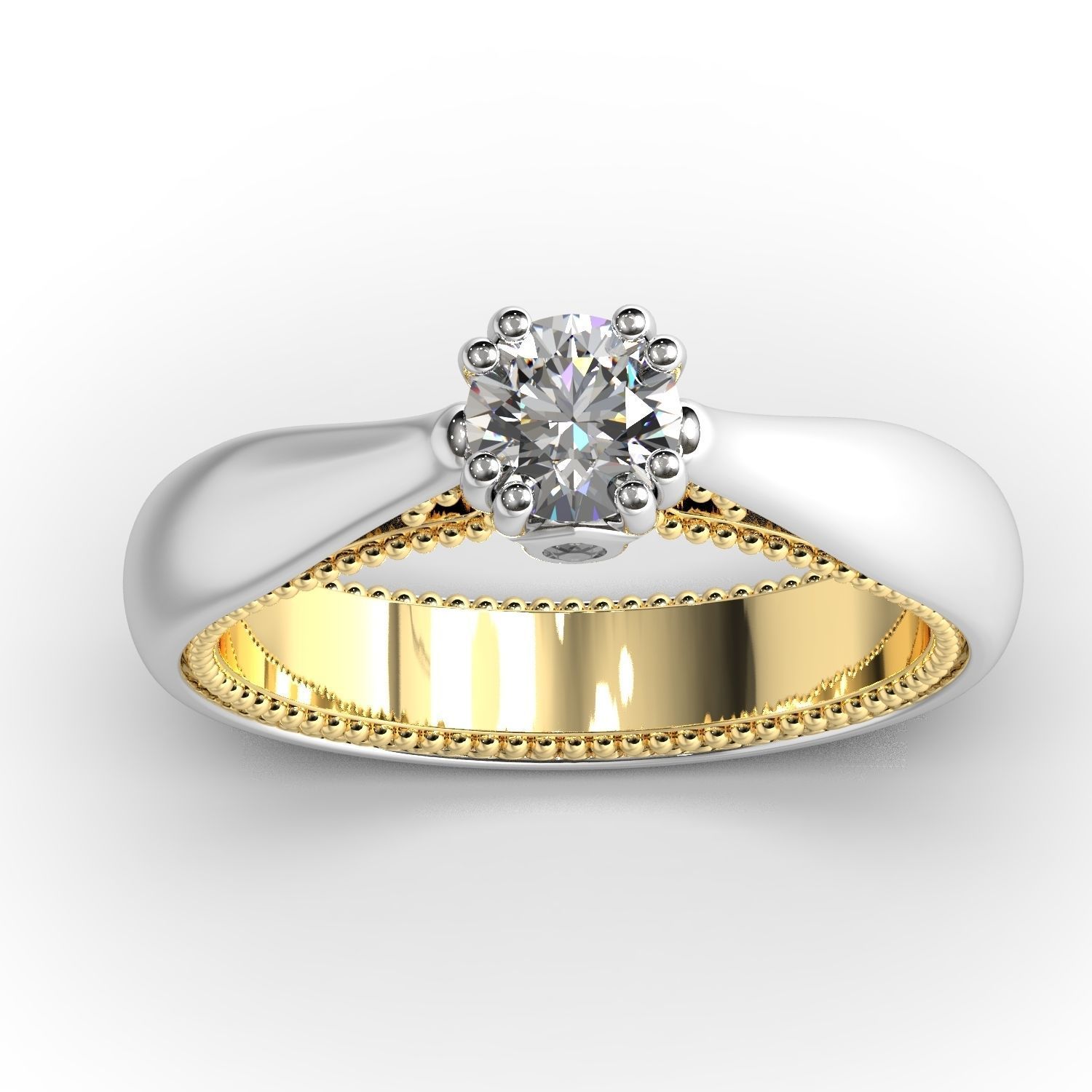 Diamond jewelry ring 3D print model_6
