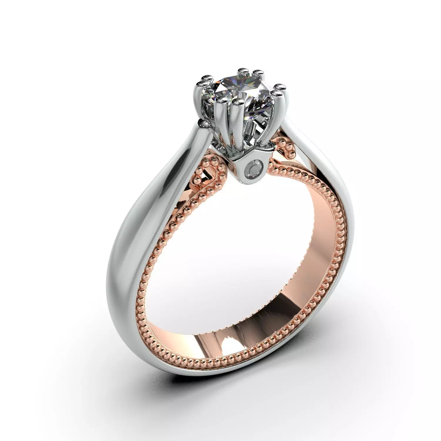 Diamond jewelry ring 3D print model_0