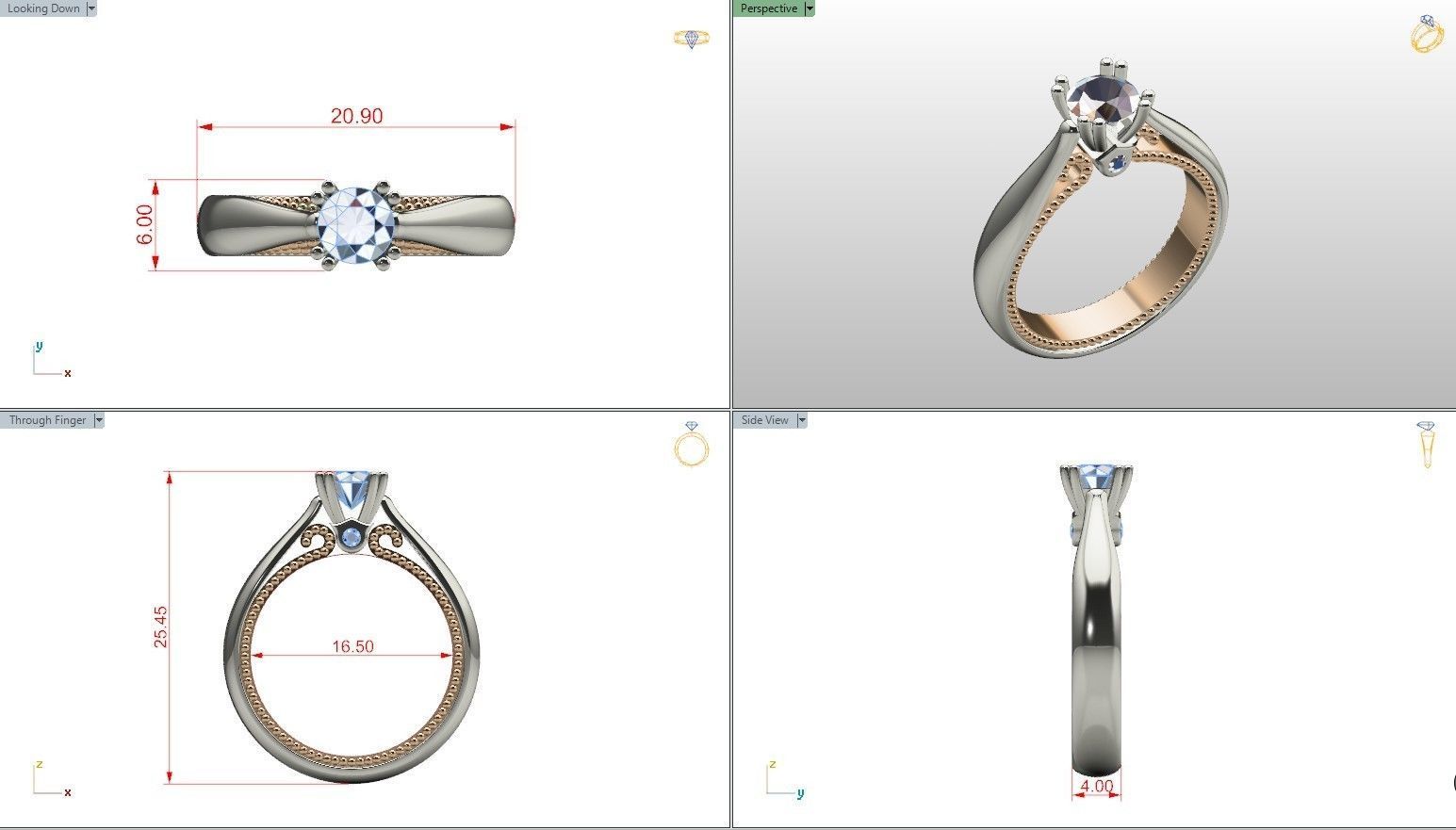 Diamond jewelry ring 3D print model_23
