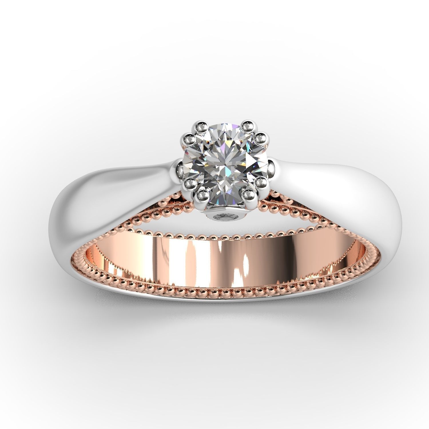 Diamond jewelry ring 3D print model_5