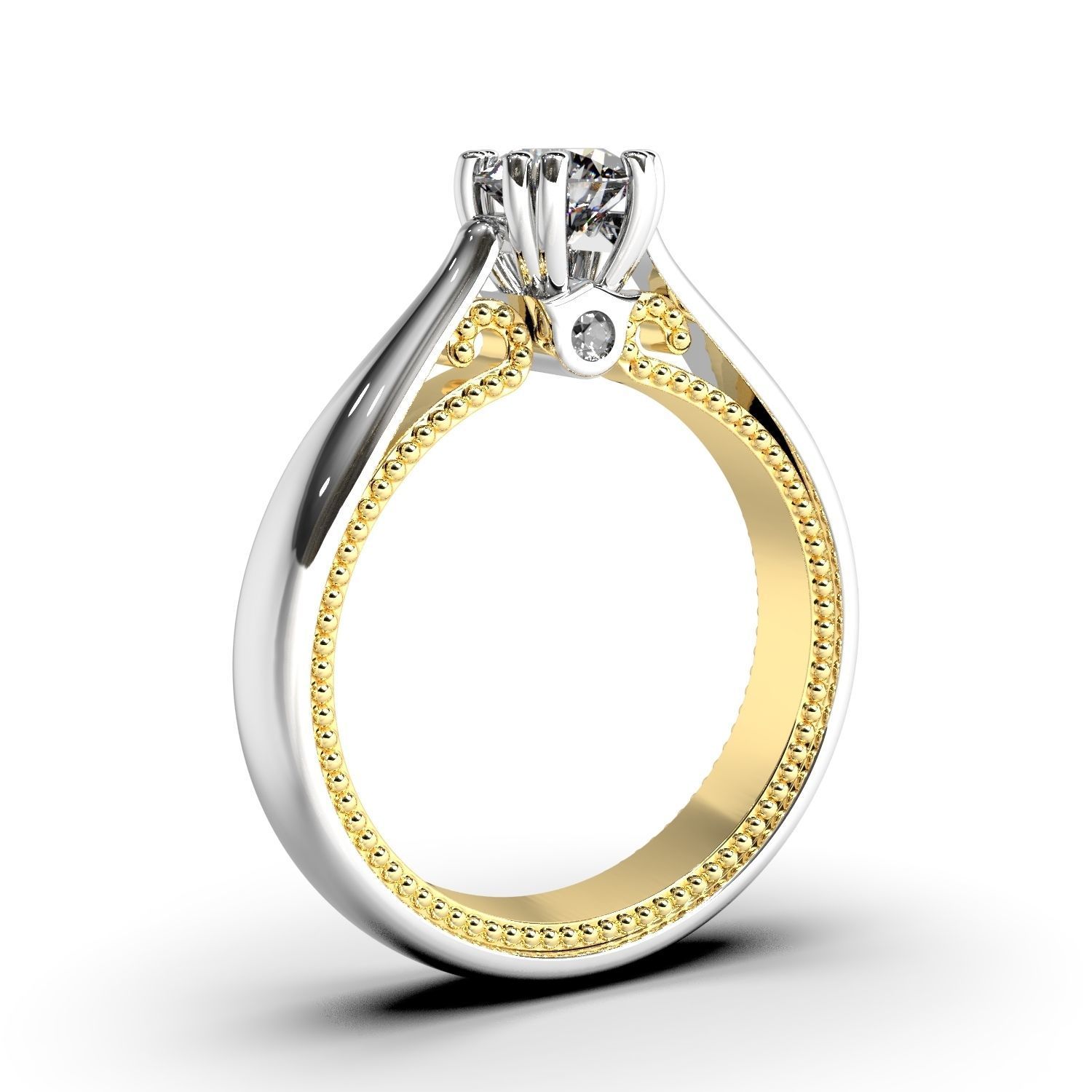 Diamond jewelry ring 3D print model_11