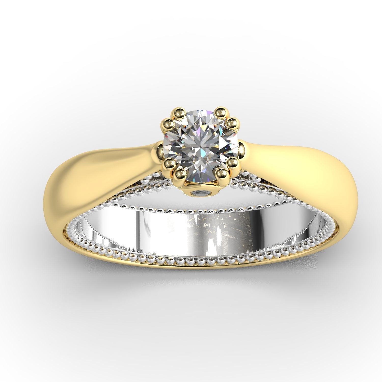 Diamond jewelry ring 3D print model_8