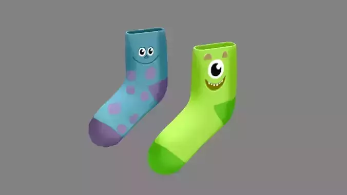 cartoon monster socks