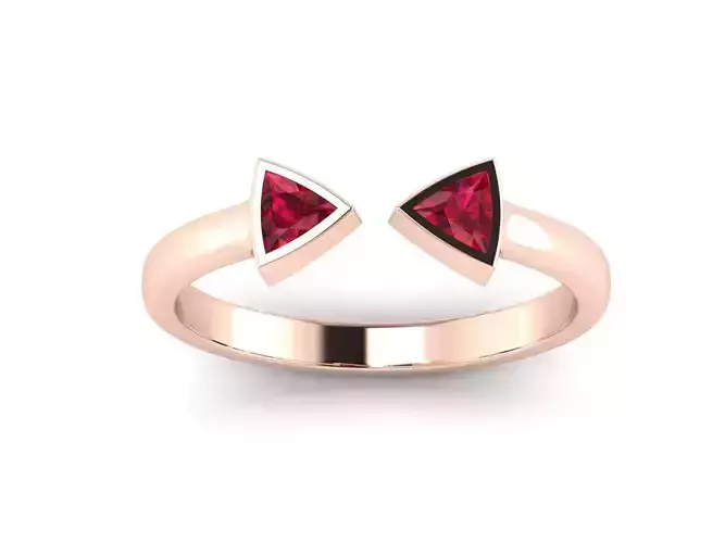 solitaire wedding engagement Trillion Stone ring  with 360 view