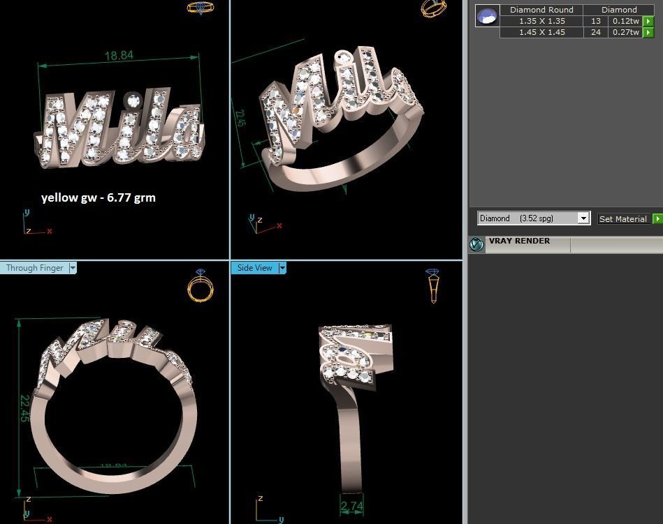 Women solitaire ring 3dm stl render detail 3D print model_20