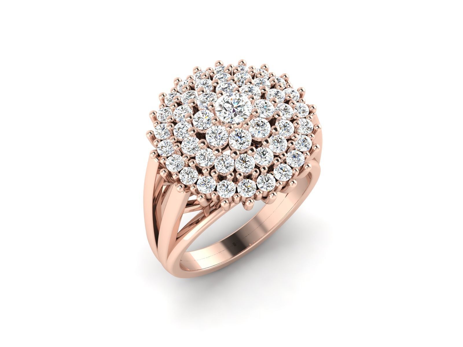 solitaire wedding engagement ring with 360 view 3D print model_4