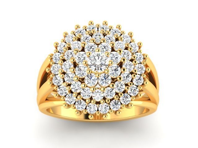 solitaire wedding engagement ring with 360 view 3D print model_18