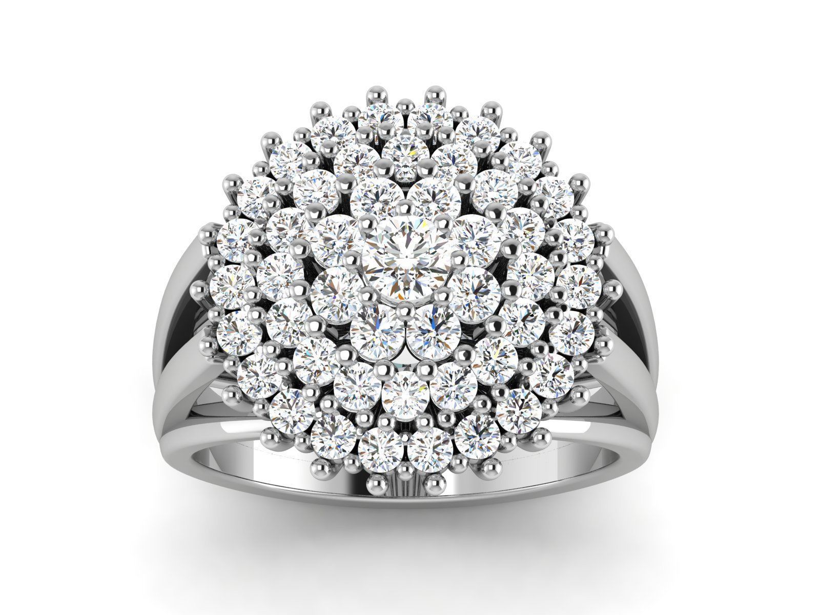 solitaire wedding engagement ring with 360 view 3D print model_12