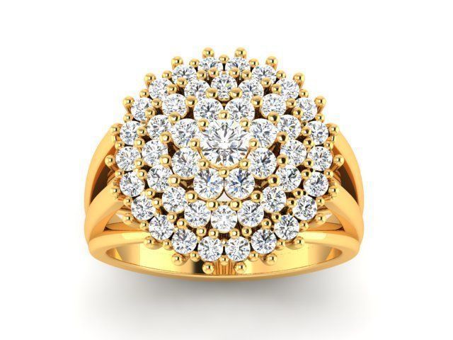 solitaire wedding engagement ring with 360 view 3D print model_17