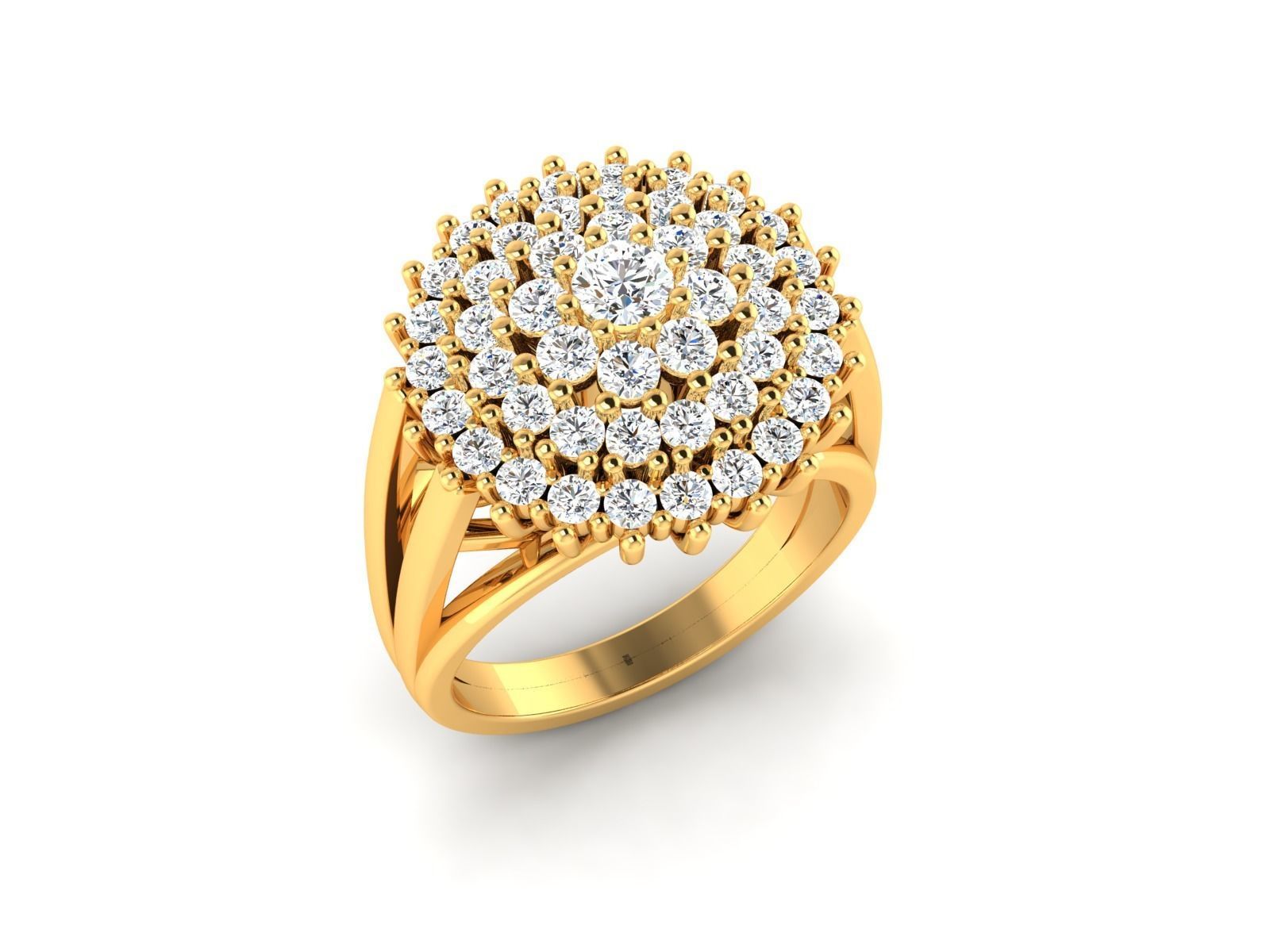 solitaire wedding engagement ring with 360 view 3D print model_14