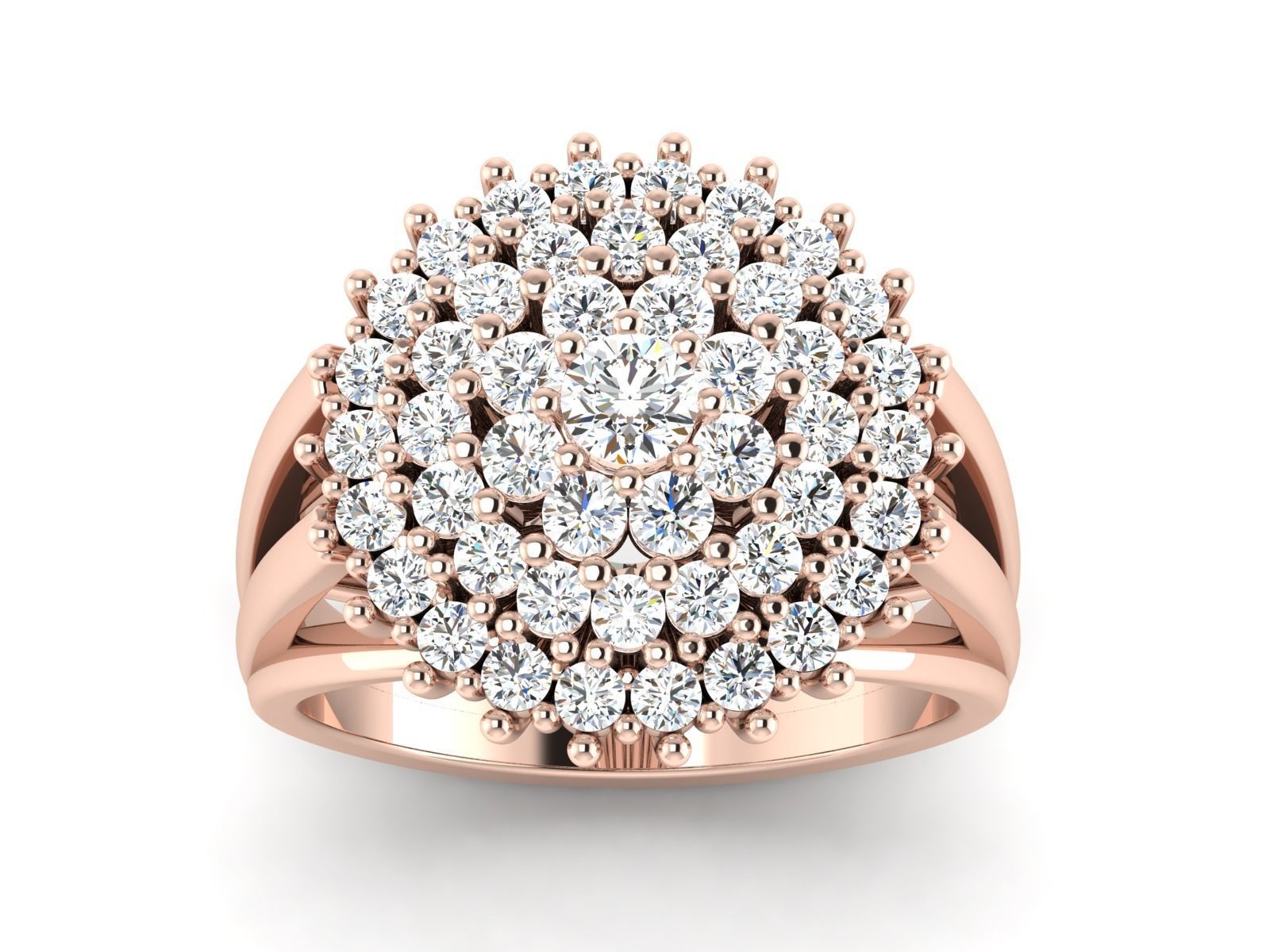 solitaire wedding engagement ring with 360 view 3D print model_7