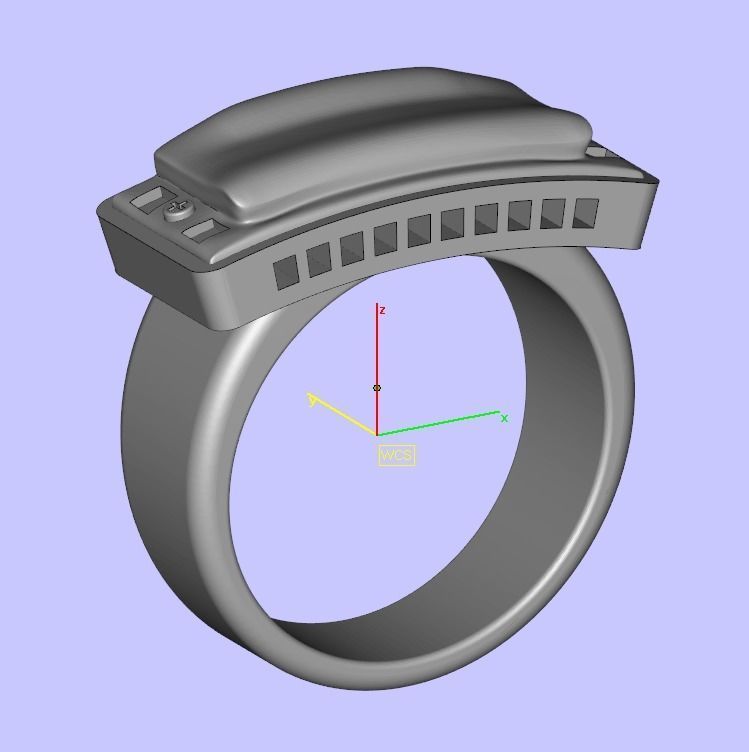 rings silver ring with square design 3D print model_1