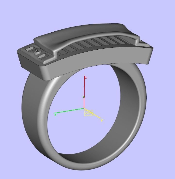 rings silver ring with square design 3D print model_2