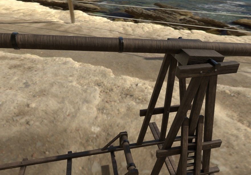 Trebuchet crane Low-poly 3D model_2