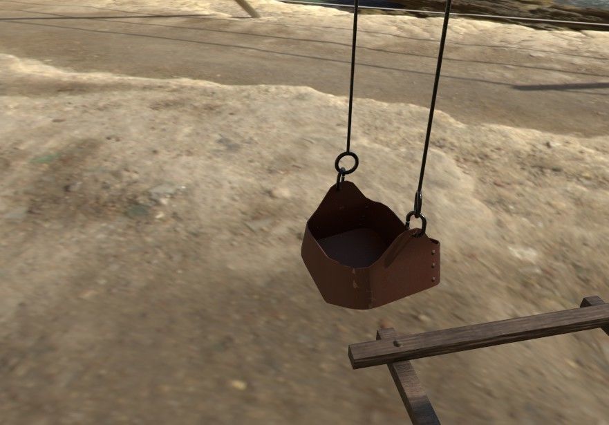 Trebuchet crane Low-poly 3D model_1