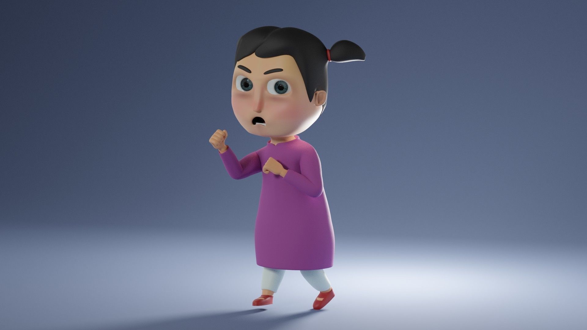 Cartoon Family Rigged 3D model - 4 characters low poly Low-poly 3D model_2