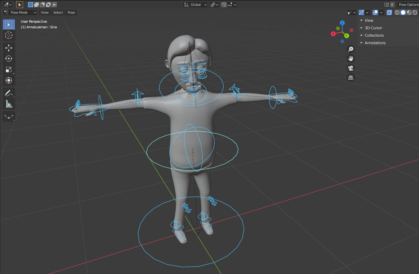 Cartoon Family Rigged 3D model - 4 characters low poly Low-poly 3D model_29