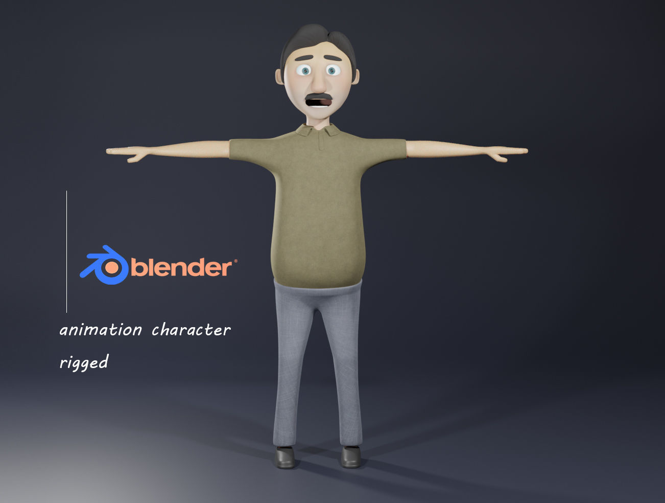 Cartoon Family Rigged 3D model - 4 characters low poly Low-poly 3D model_22