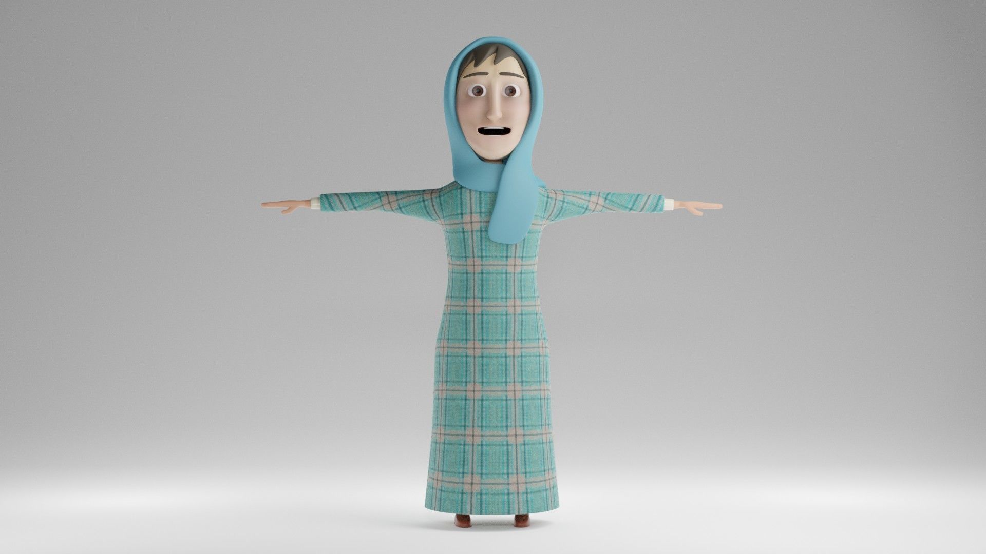 Cartoon Family Rigged 3D model - 4 characters low poly Low-poly 3D model_16