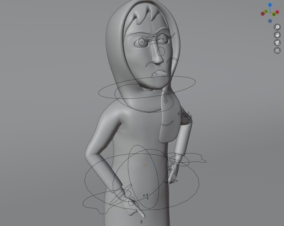 Cartoon Family Rigged 3D model - 4 characters low poly Low-poly 3D model_19