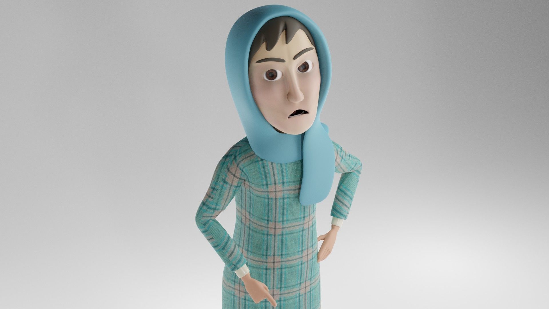 Cartoon Family Rigged 3D model - 4 characters low poly Low-poly 3D model_4