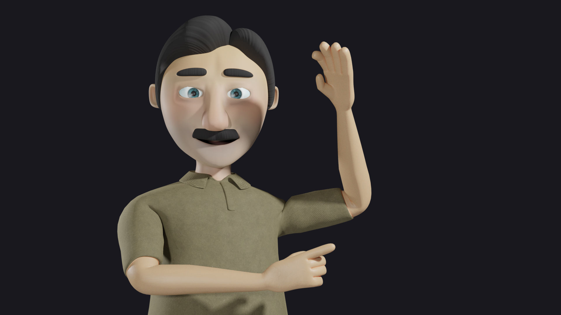 Cartoon Family Rigged 3D model - 4 characters low poly Low-poly 3D model_9