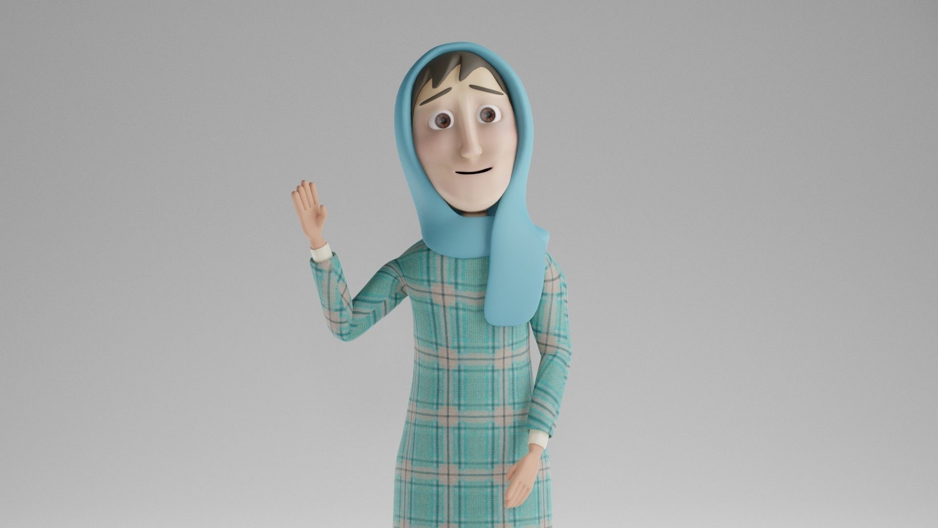 Cartoon Family Rigged 3D model - 4 characters low poly Low-poly 3D model_17