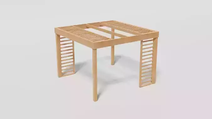 Wooden Garden Pergola 2 Low-poly 3D model