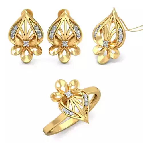 Women Earrings Ring Pendant 3dm stl Render Detail