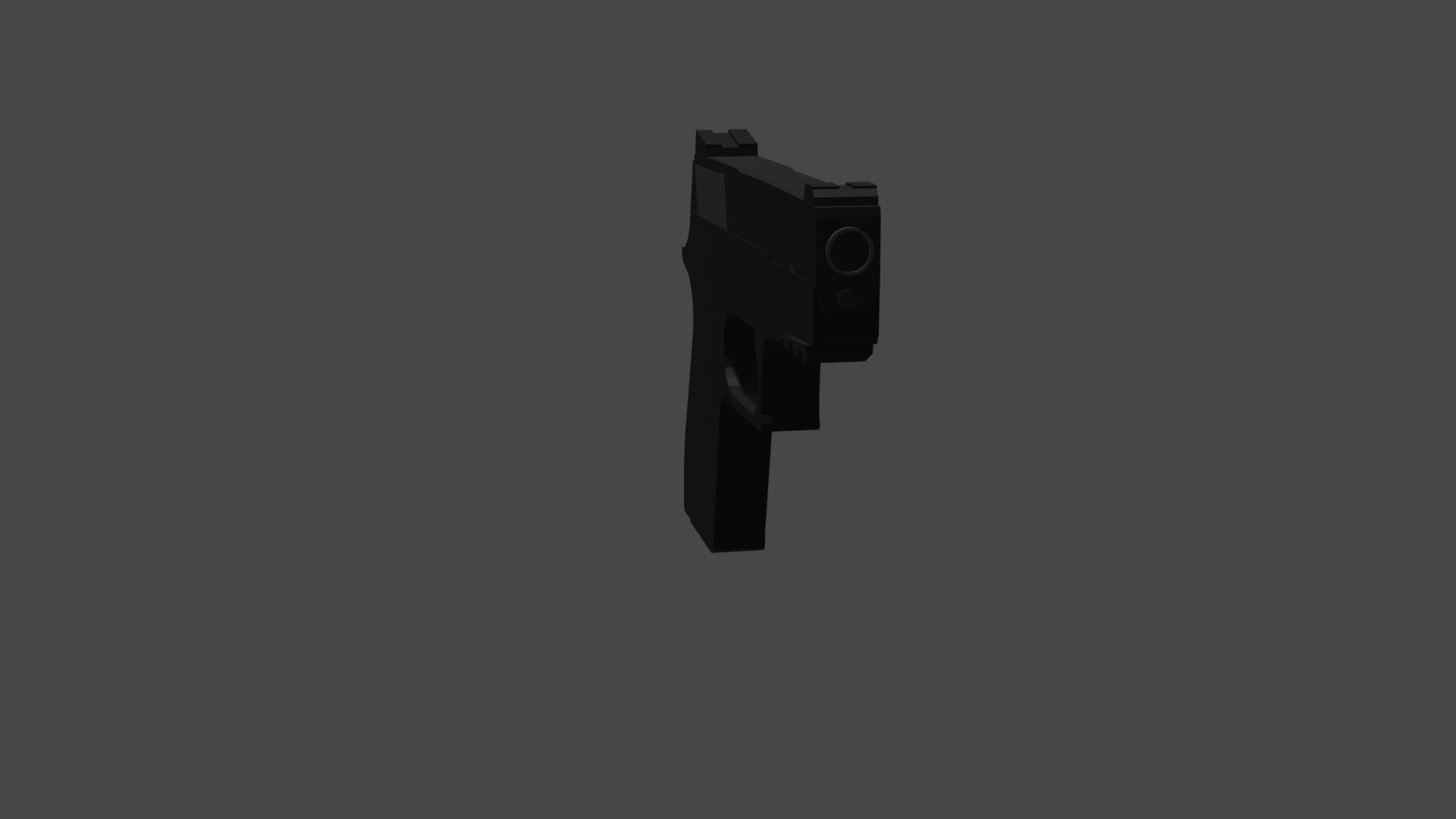 low poly p250 gun 3D model_3