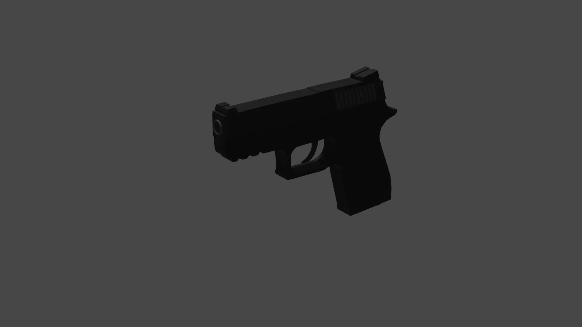 low poly p250 gun 3D model_0