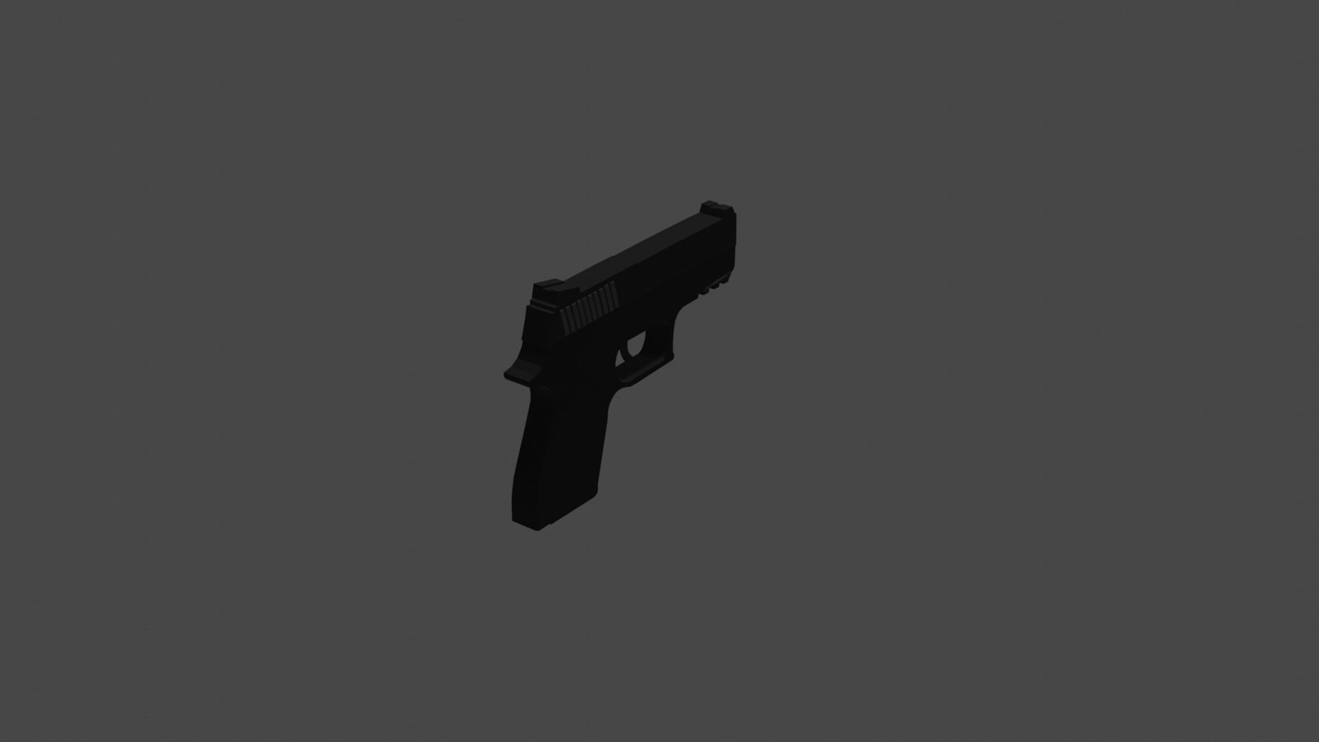 low poly p250 gun 3D model_2