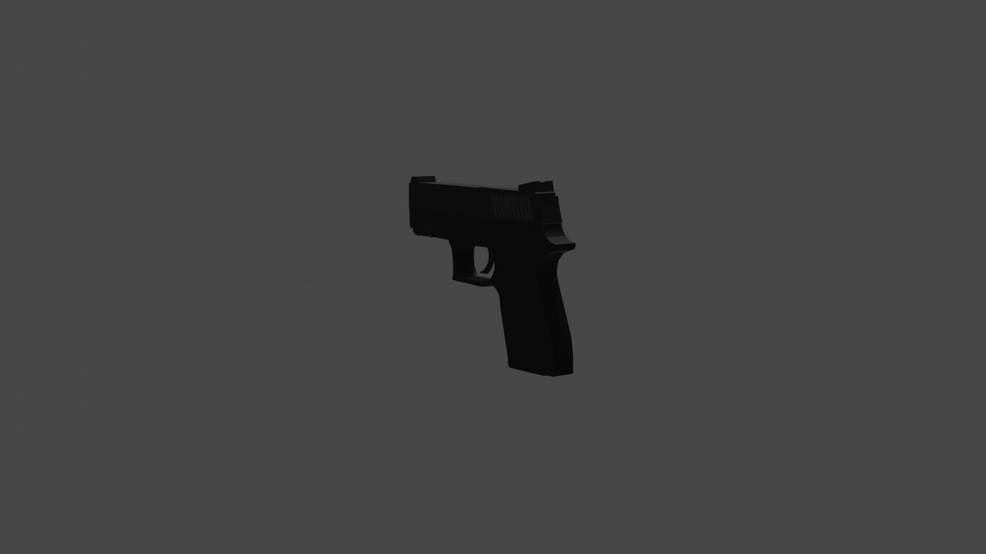 low poly p250 gun 3D model_1