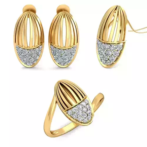 Women Earrings Ring Pendant 3dm stl Render Detail