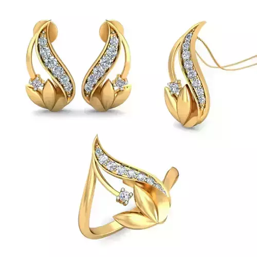Women Earrings Ring Pendant 3dm stl Render Detail