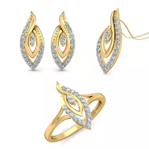 Women Earrings Ring Pendant 3dm stl Render Detail