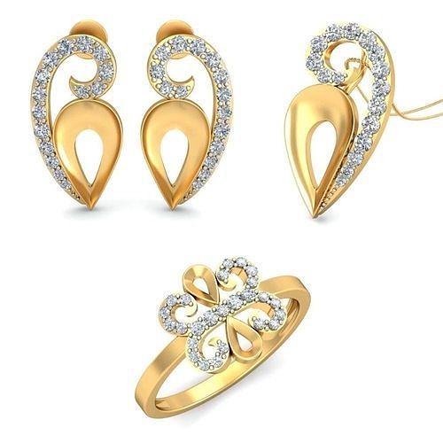 Women Earrings Ring Pendant 3dm stl Render Detail 3D print model