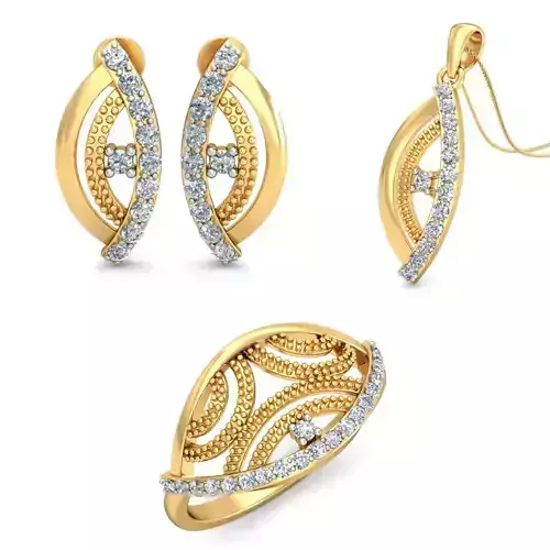 Women Earrings Ring Pendant 3dm stl Render Detail