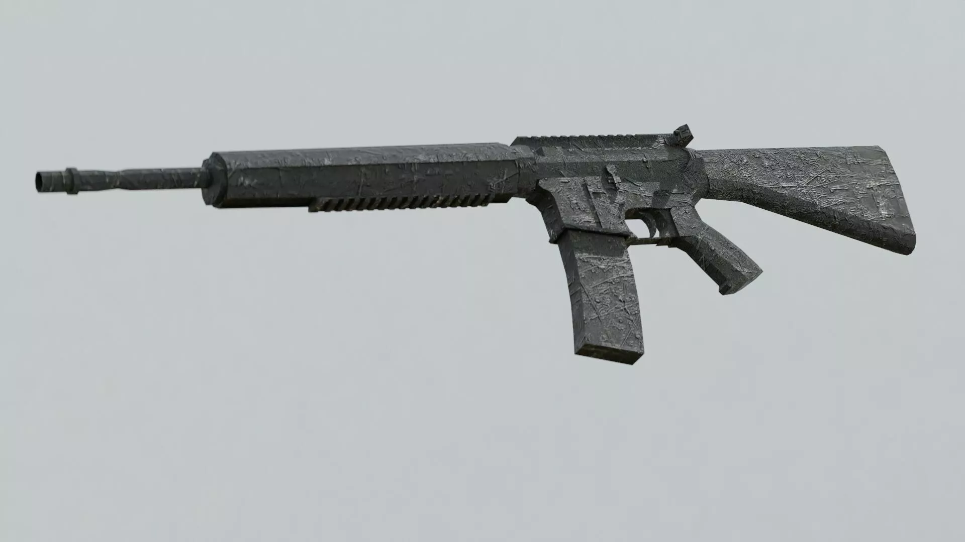 Low Poly Game Ready 3D model rifle Low-poly 3D model