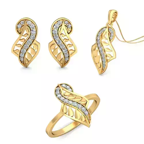 Women Earrings Ring Pendant 3dm stl Render Detail