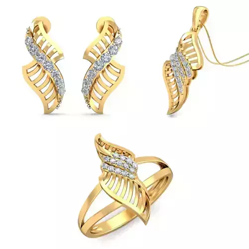 Women Earrings Ring Pendant 3dm stl Render Detail