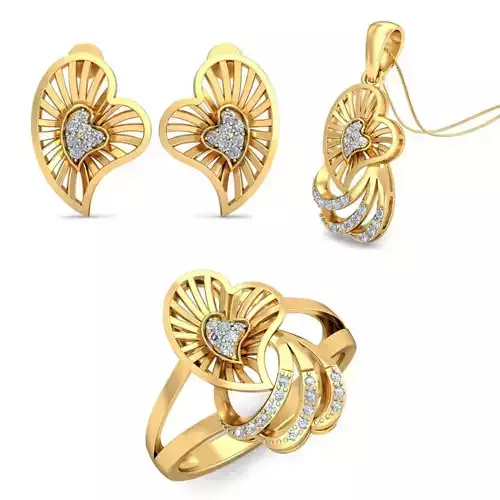 Women Earrings Ring Pendant 3dm stl Render Detail