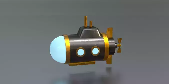 Mini Submarine Low-poly 3D model