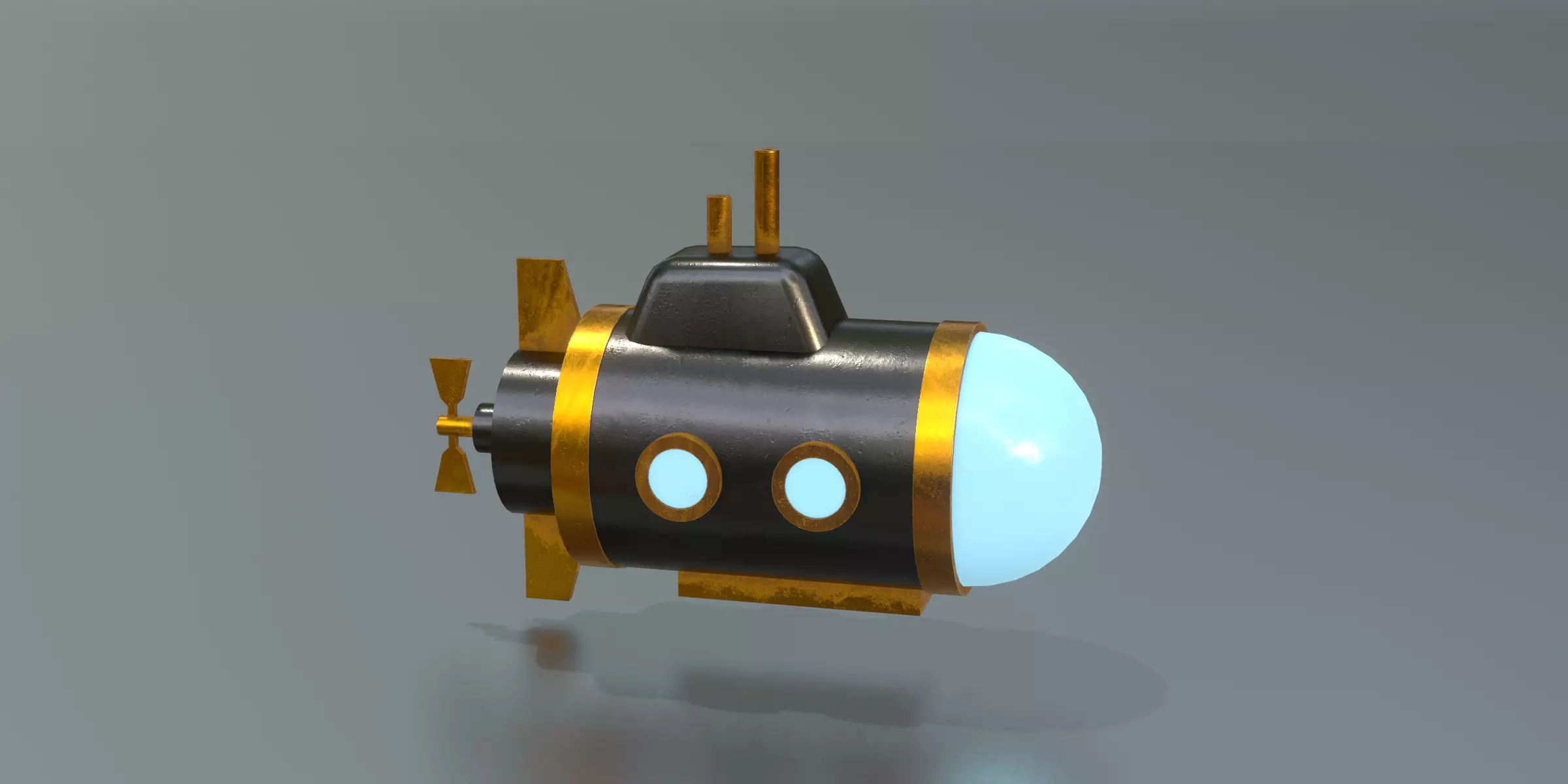 Mini Submarine Low-poly 3D model