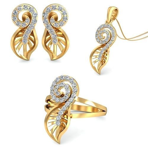 Women Earrings Ring Pendant 3dm stl Render Detail 3D print model