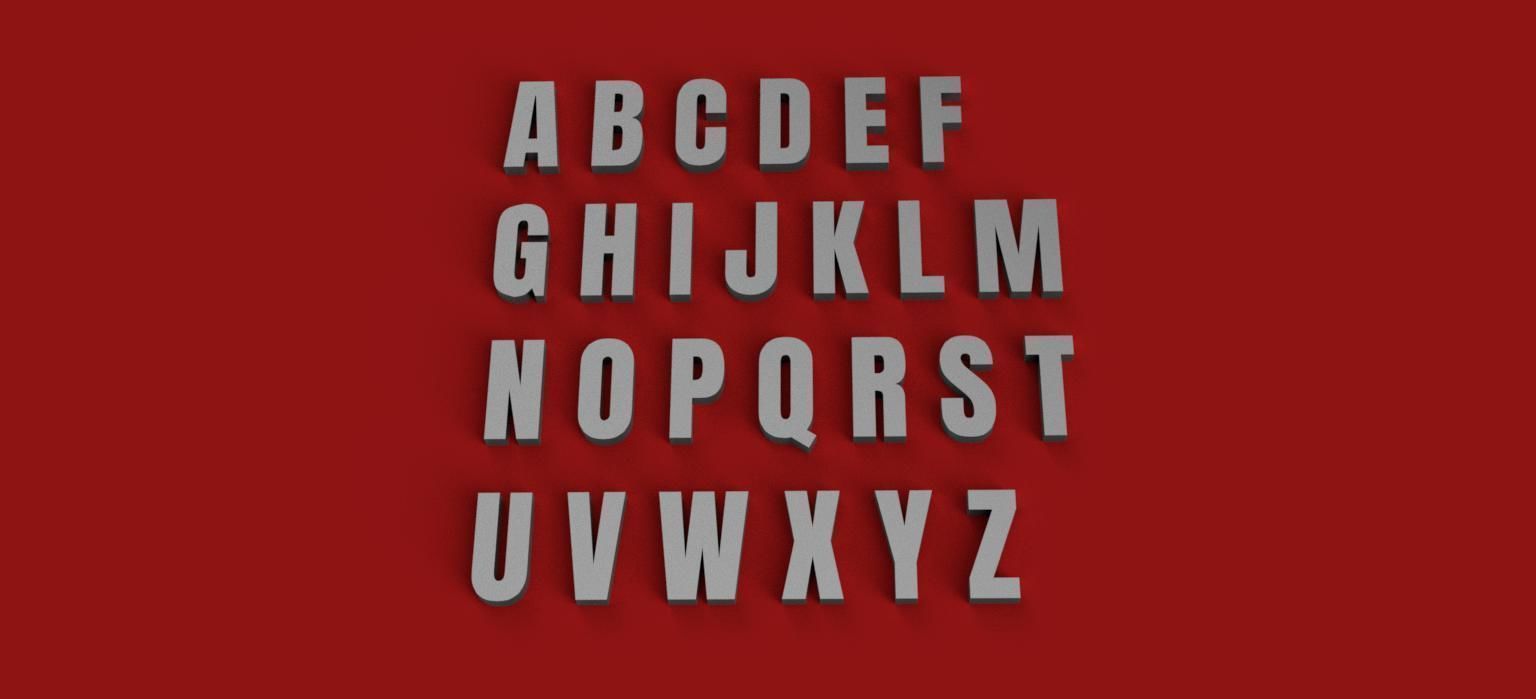 ANTON uppercase and lowercase 3D Letters STL FILE 3D print model_8