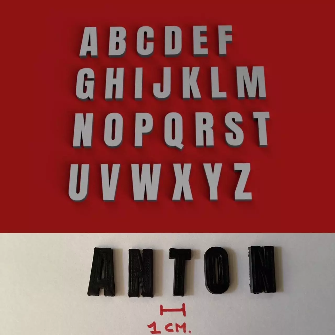 ANTON uppercase and lowercase 3D Letters STL FILE 3D print model_0