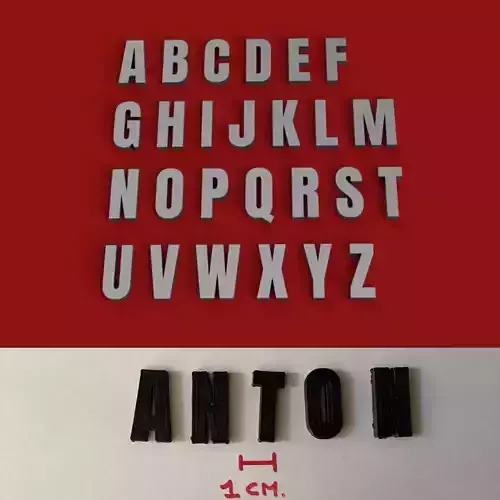 ANTON uppercase and lowercase 3D Letters STL FILE